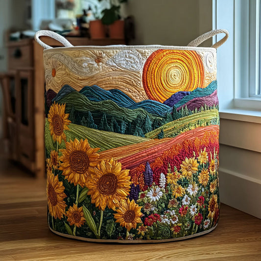 Bright Meadow Quilted Laundry Basket NCU0DDK2024