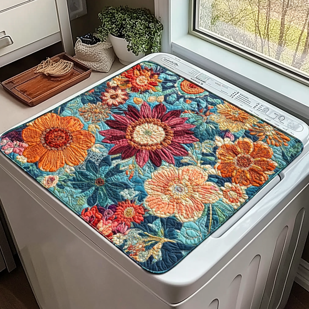 Bright Meadow Quilted Washer and Dryer Cover NCU0DDK814