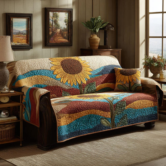 Bright Petals Quilted Sofa Cover NCU0DV1746