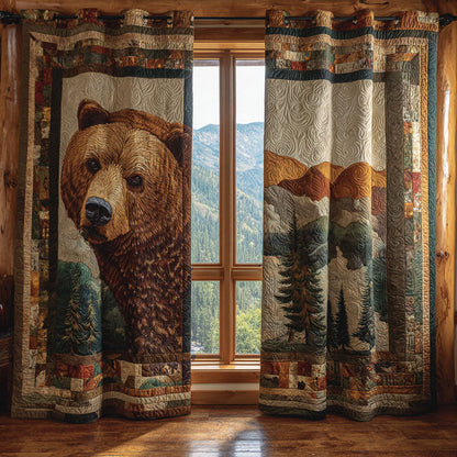 Brown Bear Haven Quilted Curtains NCU0PTT2050