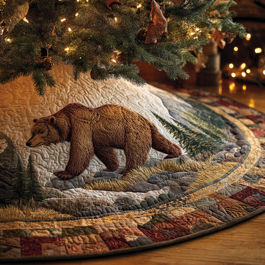 Brown Majesty Christmas Quilted Tree Skirt NCU0NTV359