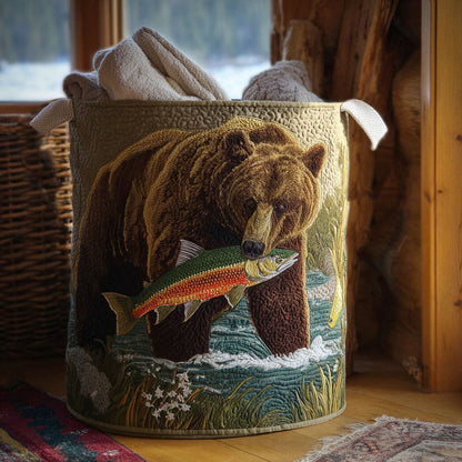 Brown River Majesty Quilted Laundry Basket NCU0PTT1753