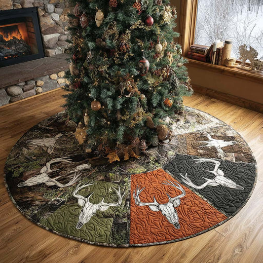 Buck Tracks Christmas Quilted Tree Skirt NCU0PTT1810