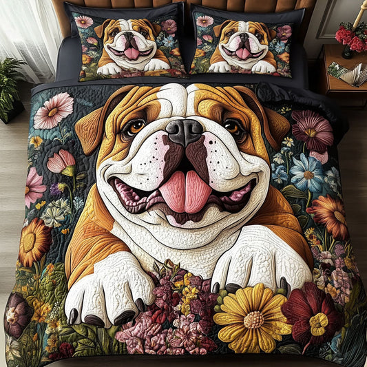 Bulldog Beauty 3-Piece Quilted Bedding Set NCU0PTT523