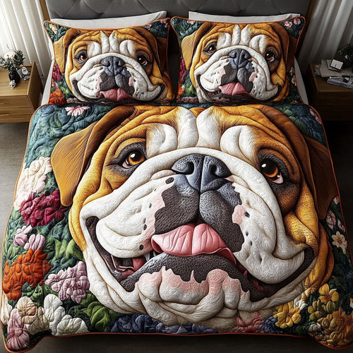 Bulldog Beauty Queen 3-Piece Quilted Bedding Set NCU0PTT524