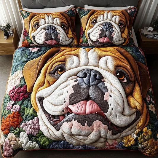 Bulldog Beauty Queen 3-Piece Quilted Bedding Set NCU0PTT524