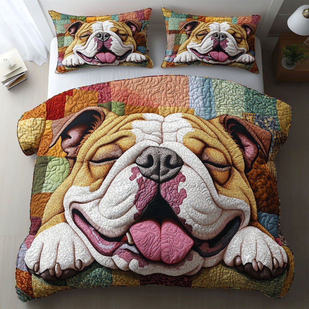 Bulldog Comfort Zone 3-Piece Quilted Bedding Set NCU0PTT430