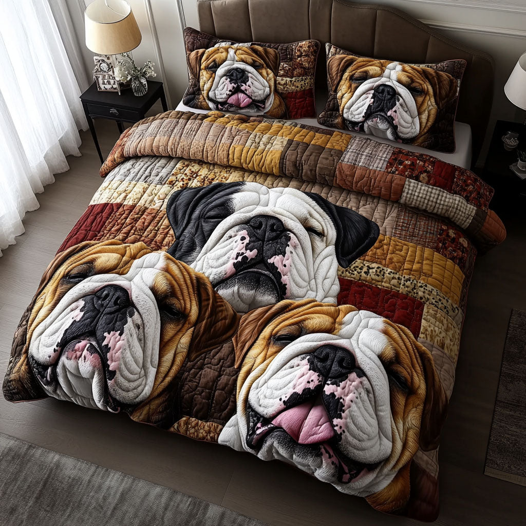 Bulldog Companion 3-Piece Quilted Bedding Set NCU0PTT526