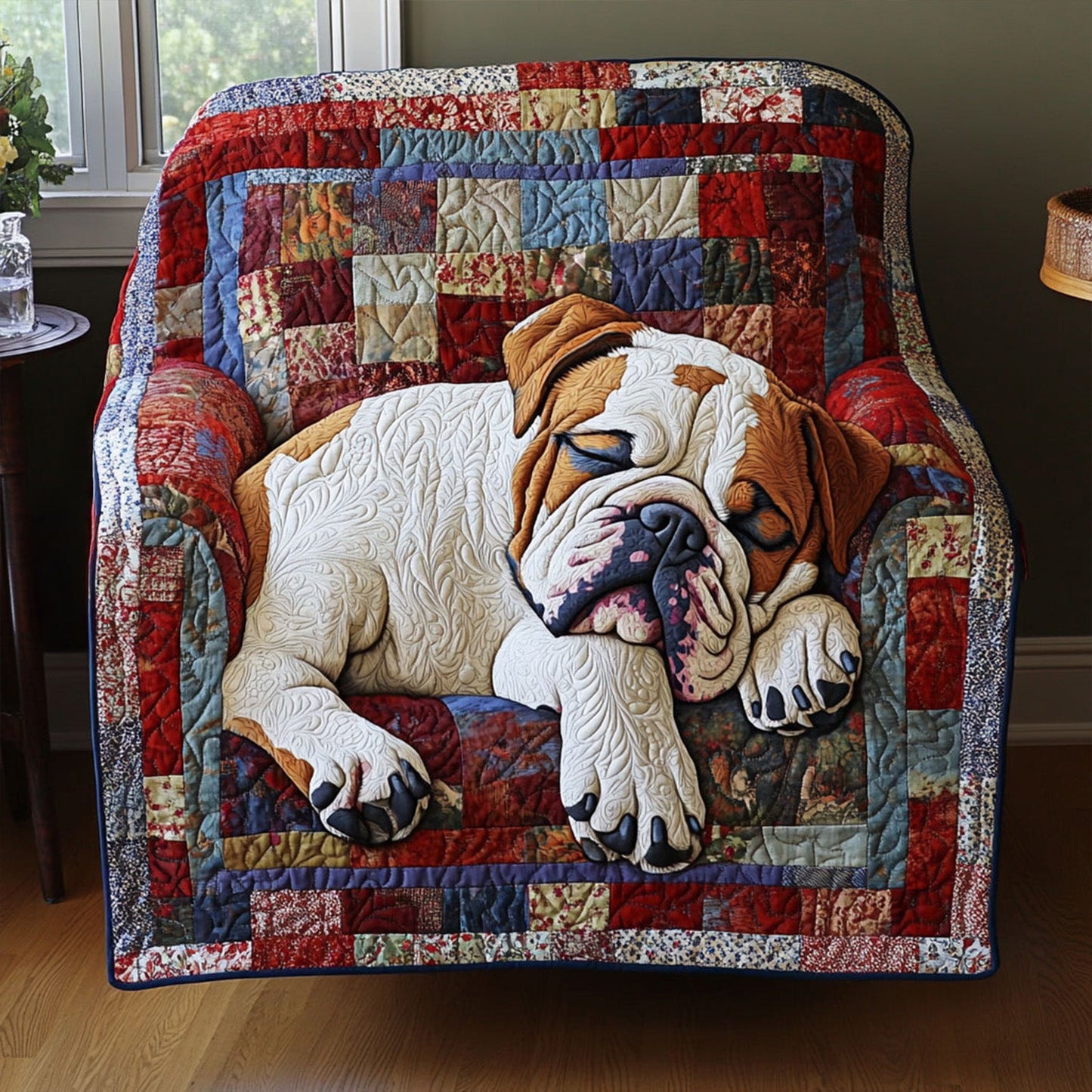 Bulldog Coziness Quilted Blanket NCU0PTT452