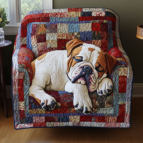 Bulldog Coziness Quilted Blanket NCU0PTT452