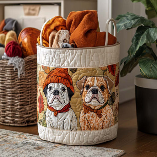 Bulldog Cozy Mood Quilted Laundry Basket NCU0NNT1345