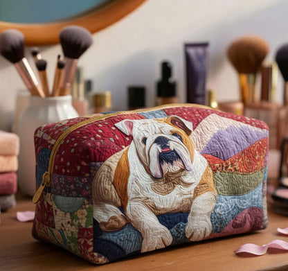 Bulldog Cuddle Quilted Makeup Bag NCU0PTT1825
