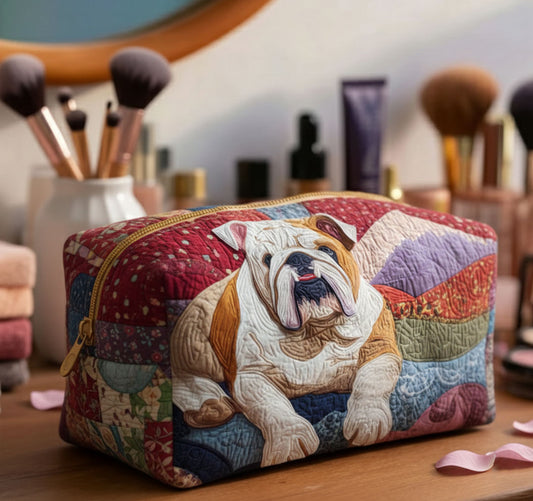 Bulldog Cuddle Quilted Makeup Bag NCU0PTT1825