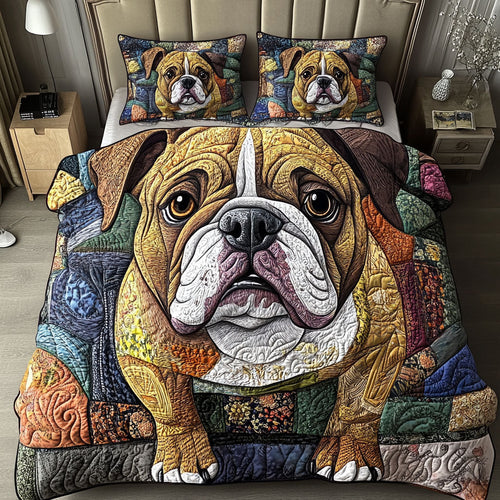 Bulldog Days 3-Piece Quilted Bedding Set NCU0PTT475