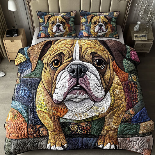 Bulldog Days 3-Piece Quilted Bedding Set NCU0PTT475