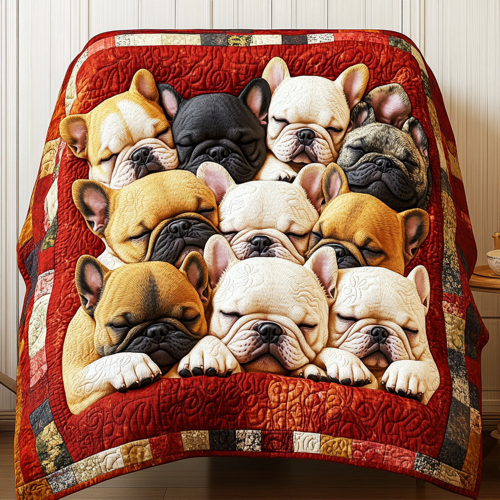 Bulldog Dream Bliss Quilted Blanket NCU0PT2039