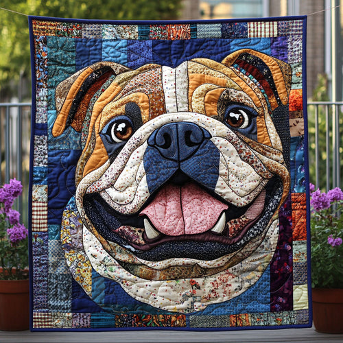 Bulldog Eyeshadow Quilted Blanket NCU0PTT453