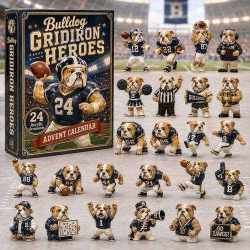CHRISMAST KICKOFF 40% OFF - Bulldog Football Heroes Advent Calendar 2026 - 24-Day Festive Countdown, Acrylic Charms Blind Box - Gift For Dog Lovers AC0TH130