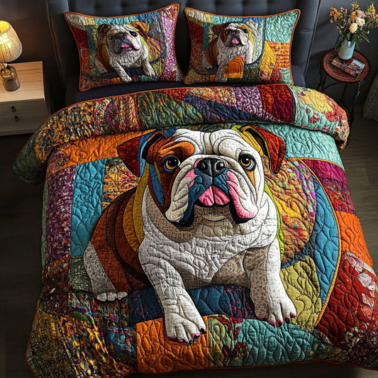 Bulldog Fur 3-Piece Quilted Bedding Set NCU0PTT477