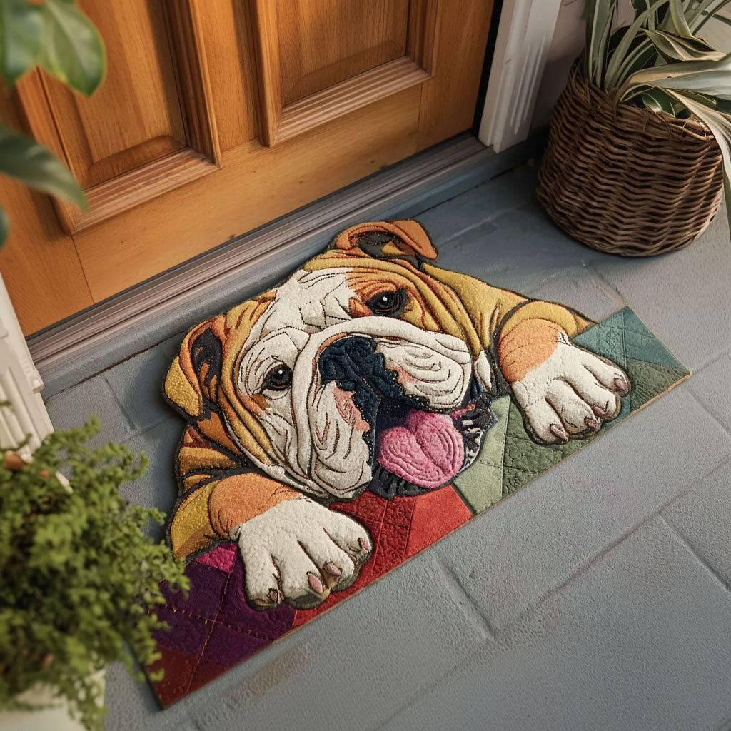 Bulldog Greeting Custom Shape Doormat NCU0PTT3078