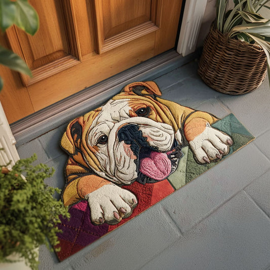 Bulldog Greeting Custom Shape Doormat NCU0PTT3078