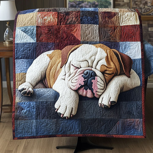 Bulldog Hugs and Kisses Quilted Blanket NCU0PTT457