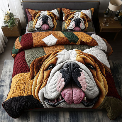 Bulldog Joy 3-Piece Quilted Bedding Set NCU0PTT533