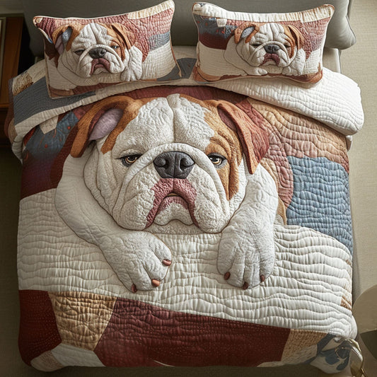 Bulldog Love Affair 3-Piece Quilted Bedding Set NCU0PTT478