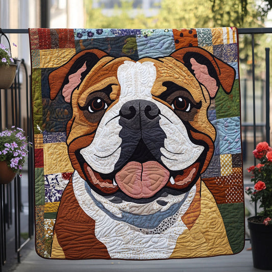 Bulldog Love Story Quilted Blanket NCU0PTT458