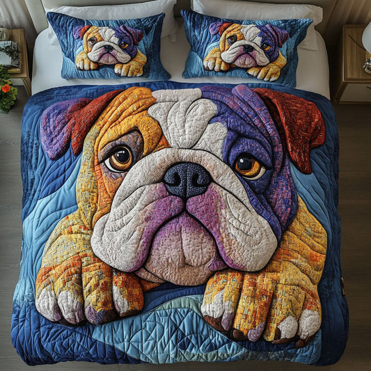 Bulldog Mosaic Muse 3-Piece Quited Bedding Set NCU0NNT827