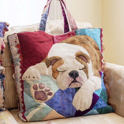 Bulldog Nap Haven Quilted Tote Bag NCU0PTT1826