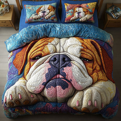 Bulldog Nap Patch 3-Piece Quited Bedding Set NCU0NNT828