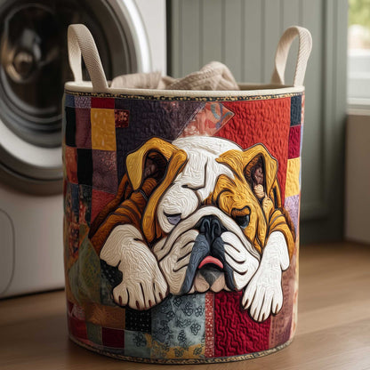 Bulldog Nap Quilted Laundry Basket NCU0HTT073