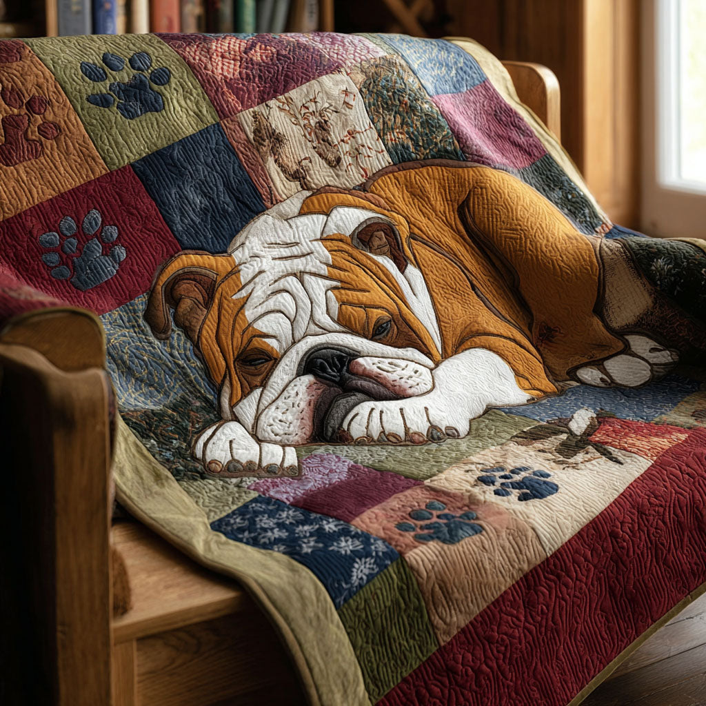 Bulldog Nap Time Quilted Blanket NCU0PTT2651