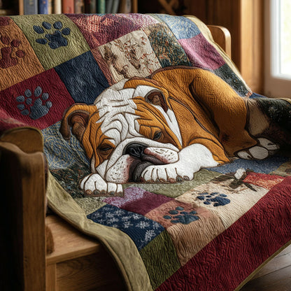 Bulldog Nap Time Quilted Blanket NCU0PTT2651