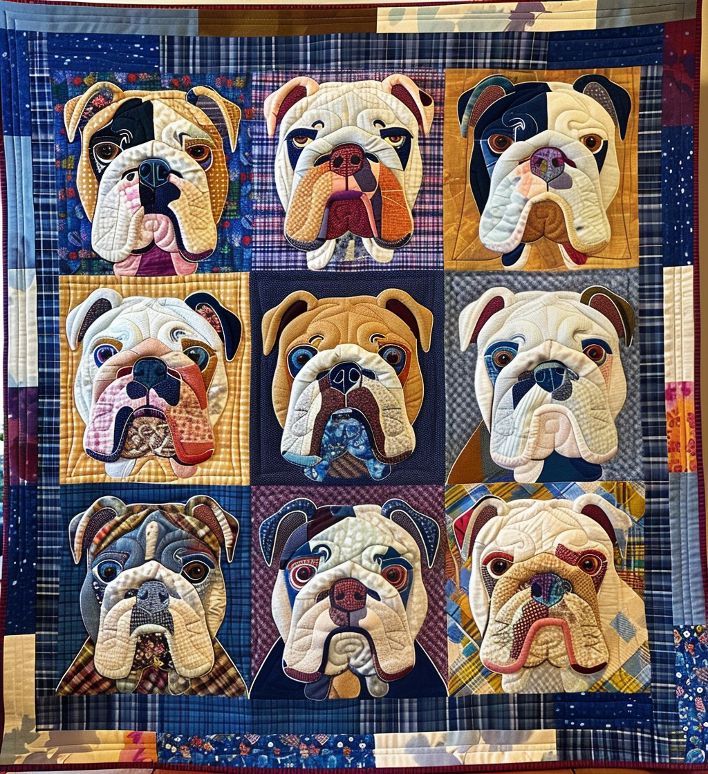 Bulldog Parade Quilted Blanket NCU0DV1685