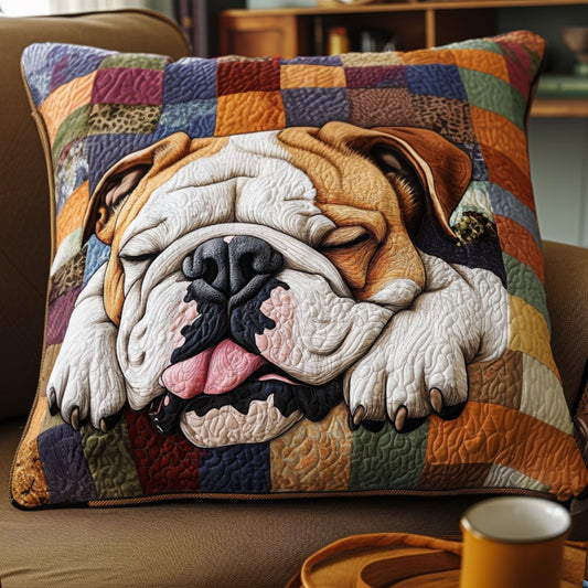 Bulldog Sleepy Time Quilted Pillow Case NCU0PTT519