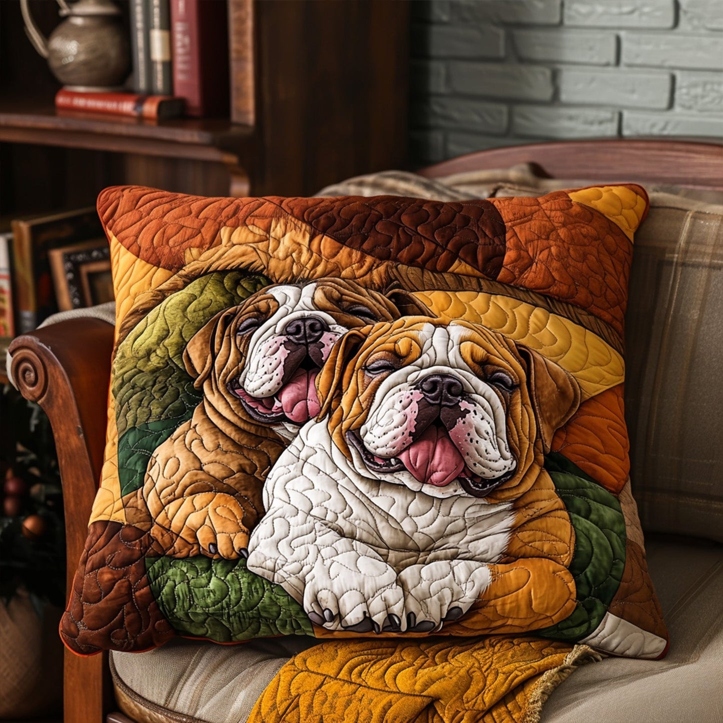 Bulldog Snooze Fest Quilted Bedding Pillow Case NCU0PTT516