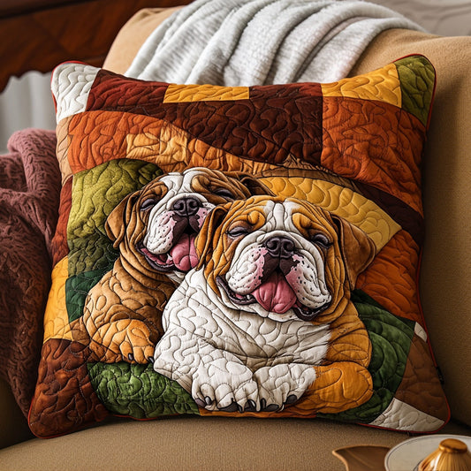 Bulldog Snooze Fest Quilted Pillow Case NCU0PTT520