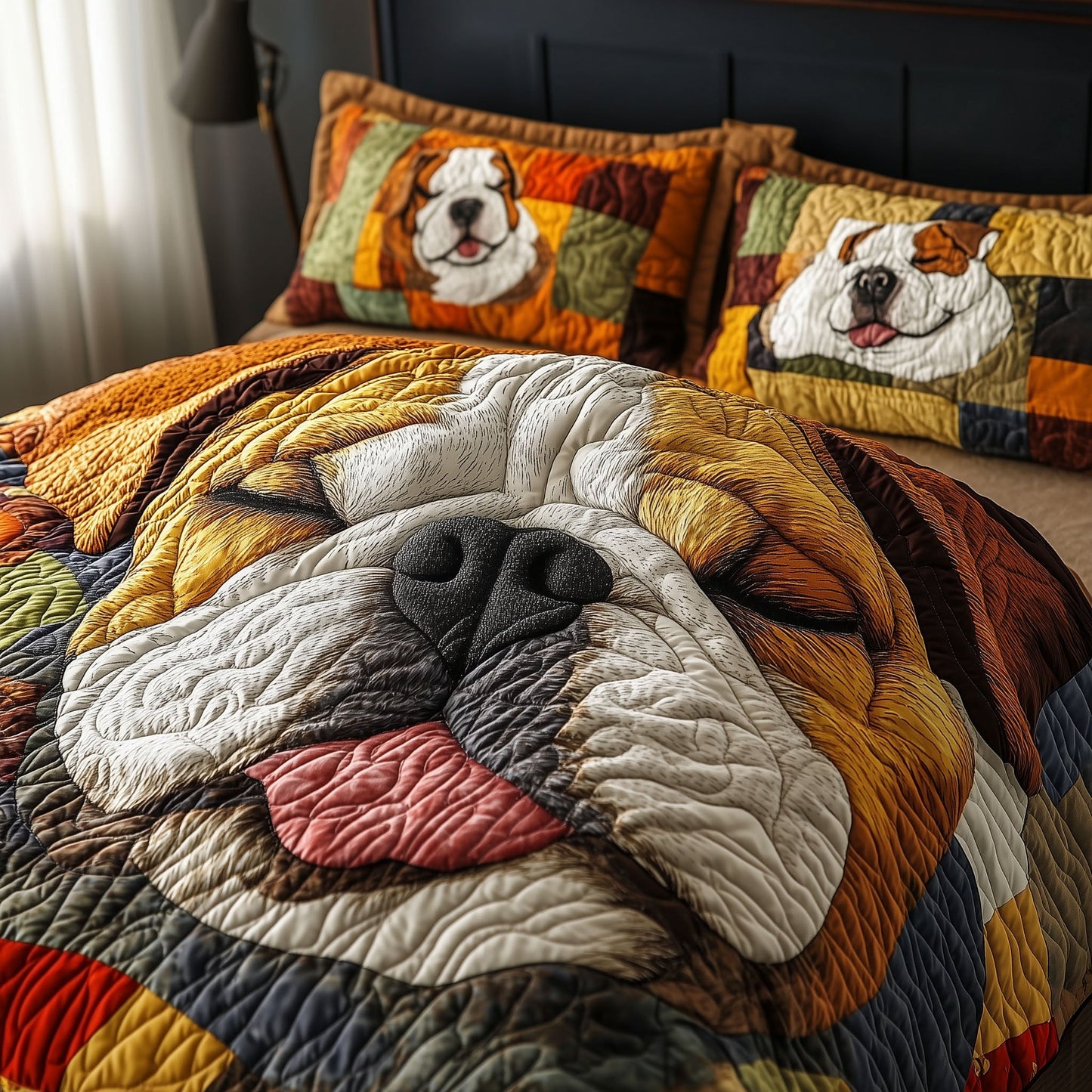 Bulldog Snout 3-Piece Quilted Bedding Set NCU0PTT480