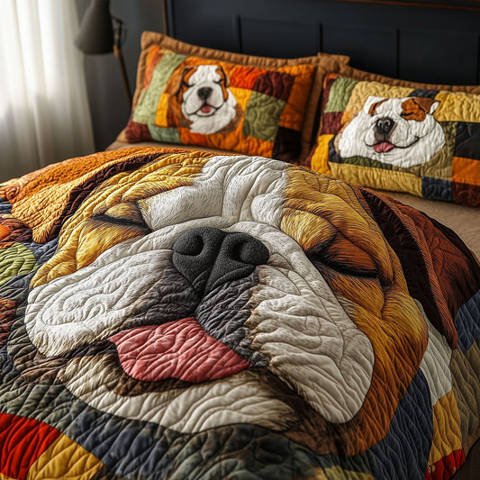 Bulldog Snout 3-Piece Quilted Bedding Set NCU0PTT480