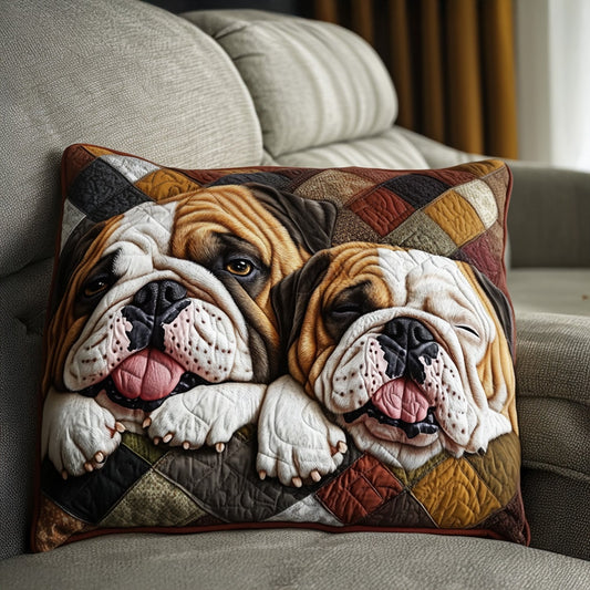 Bulldog Snuggle Quilted Bedding Pillow Case NCU0PTT517