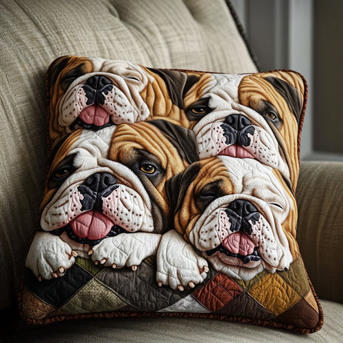 Bulldog Snuggle Quilted Pillow Case NCU0PTT521