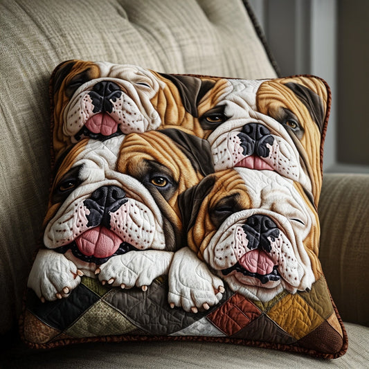 Bulldog Snuggle Quilted Pillow Case NCU0PTT521