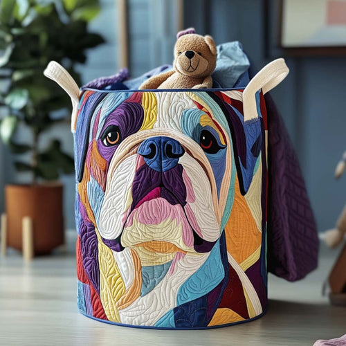 Bulldog Snuggle Time Quilted Laundry Basket NCU0NNT1349