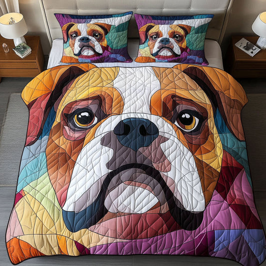 Bulldog Spirit 3-Piece Quilted Bedding Set NCU0PTT417