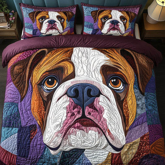 Bulldog Stitches 3-Piece Quilted Bedding Set NCU0PTT418