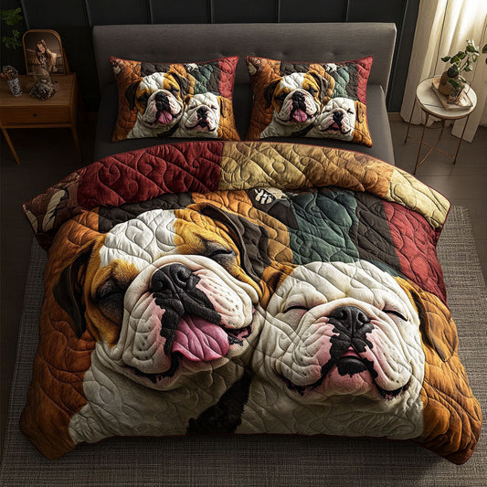 Bulldog Warmth 3-Piece Quilted Bedding Set NCU0PTT435