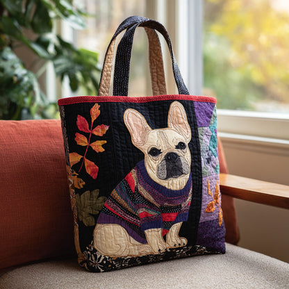 Bulldog Whimsy Quilted Tote Bag NCU0PTT2035