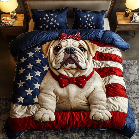Bulldog for Freedom 3-Piece Quited Bedding Set NCU0NNT847